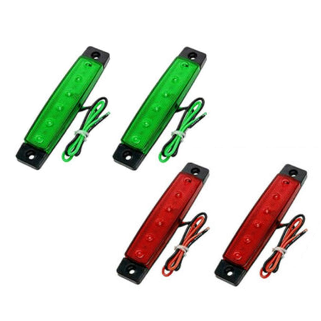 Maxbell 4Pcs Red Green Boat Navigation LED Stern Lights Marine Starboard Light 12V