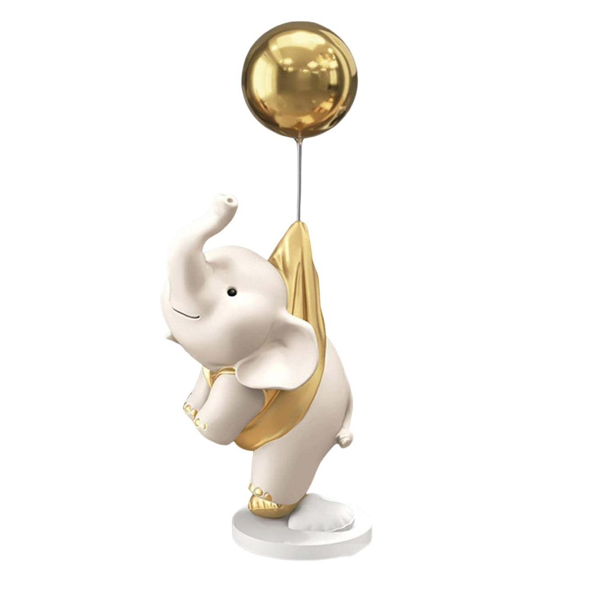 Maxbell Elephant Statues Animals Figurines Resin Crafts for Home Porch gold 36cm