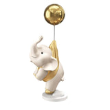 Maxbell Elephant Statues Animals Figurines Resin Crafts for Home Porch gold 36cm
