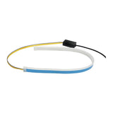 Maxbell 2xFlexible Tube LED Strips Daytime Turn Signal Lights 60cm White+Yellow