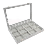 Maxbell Gray Velvet Stackable Jewelry Display Tray Case for Jewellery Earrings e