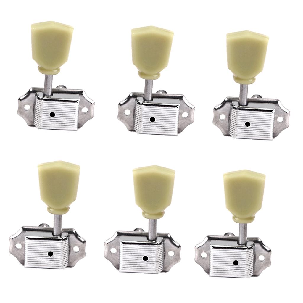 Maxbell 6x Electric Guitar Tuning Peg String Tuners Machine Heads Tuners Keys Silver