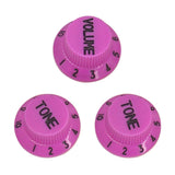 Max Maxb 3pcs Bell Style Guitar Speed Knobs 1 Volume&2 Tone for ST SQ Guitar Purple