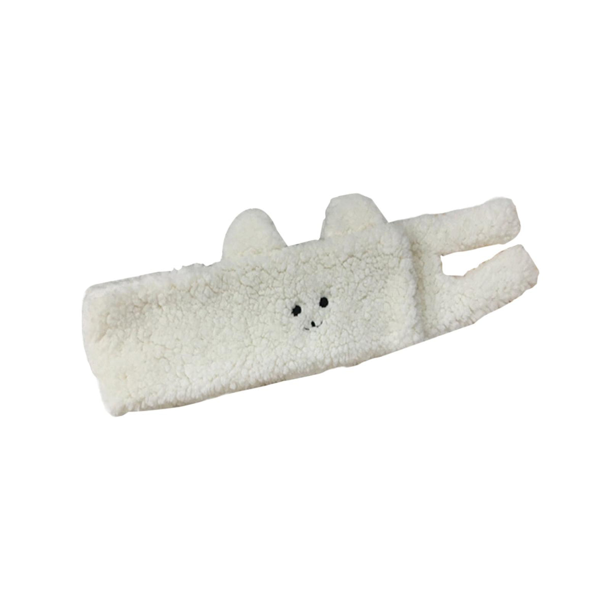 Maxbell Soft Acrylic Scarf Winter Warm Bear Ear Keep Warm for Women Men Skiing White