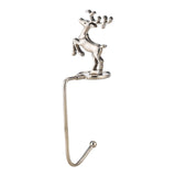 Maxbell Fireplace Hook Hanger Christmas Stocking Holder for Ornament Party Cafe Deer Shape Silver