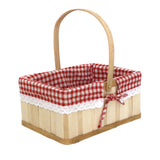 Maxbell Wooden Picnic Basket Photo Props Storage Hamper for Beach Outdoor Bread small