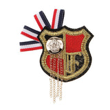 Maxbell Trendy Navy British Style Alloy Fabric Corsage Badges Brooch Pins Accessory