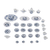 Maxbell 27Pcs 1:12 Scale Dollhouse Miniature Cup Dish Pot Tableware Set Toys Blue