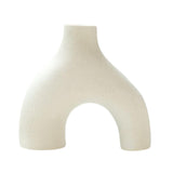 Maxbell Modern Flower Vase Creative Decorative Ceramic Vase for Party Desk Home Beige Small