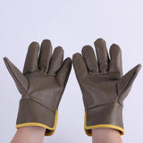 Max 25cm Cowhide Protective Gloves Labor Safety Hands Cover for Welding Brown