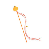 Maxbell Cat Teaser Wand Interactive Kitten Toy Indoor with Bell Chewing Toy Catcher Orange