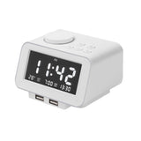 Maxbell Multifunctional Digital Alarm Clock  USB Hotel Radio Clock EU White