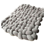 Maxbell Knitted Yarn Blanket Handmade Thick Soft for lounge Sofa light Gray