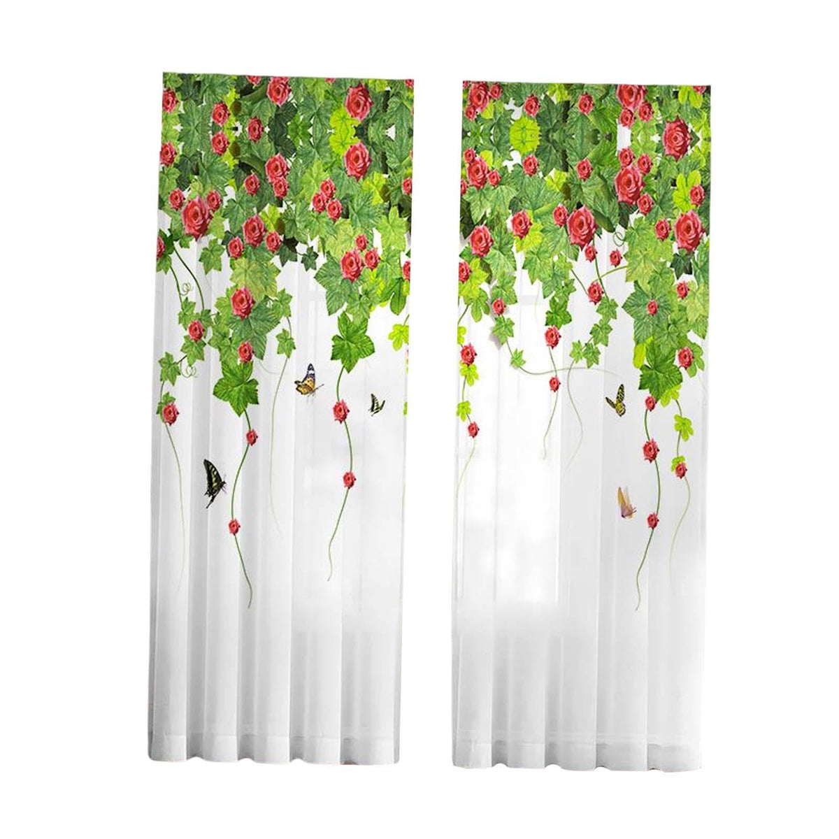 Maxbell 2Pcs Rod Pocket Window Curtain Window Drapes for Farmhouse Hotel Office 107cmx213cm