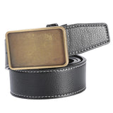 Maxbell PU Leather Waist Belt Metal Buckle Casual Trousers for Boy Women Men Suit Black