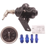Maxbell Adjustable 1-160 Psi Fuel Pressure Regulator Kit With Liquid Gauge Black