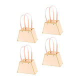 Maxbell 4 Pieces Portable Bouquet Bags Box Waterproof for Classmates Lovers Family Pink
