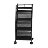 Maxbell Storage Trolley Bathroom Storage Shelves Rolling Cart Kitchen 3 Tiers and Black