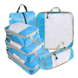 Maxbell 6x Luggage Suitcase Organizer Space Saving Travel Compression Packing Cubes Blue