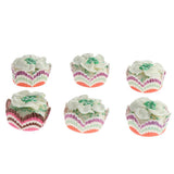 Max 6 Pieces Simulation Cup Cake Model PU Early Childhood Education Prop Green