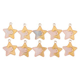 Maxbell 10 Pieces Mysterious Sky Star Moon Beads Pendant DIY Crafts Pink Yellow