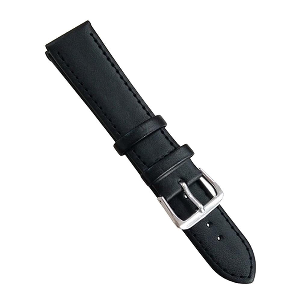 Max Soft Leather Watchband Women Men Quick Release Wrist Watch Strap Black 18mm