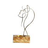 Maxbell Looking up Women Face Figures Statue Incense Burner Human Sculptures for Home Aureate