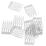 Maxbell Vintage Blank Metal Hair Comb for Bridal Hair Accessories DIY 2.7cm Silver