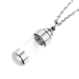Maxbell Fashion Cremation Pendant Necklace Perfume Container Jewelry for Girls Boys Silver