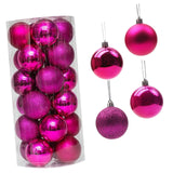 Maxbell 24 Pieces Christmas Balls Ornament Shatterproof for Wedding Holiday Home Rosy