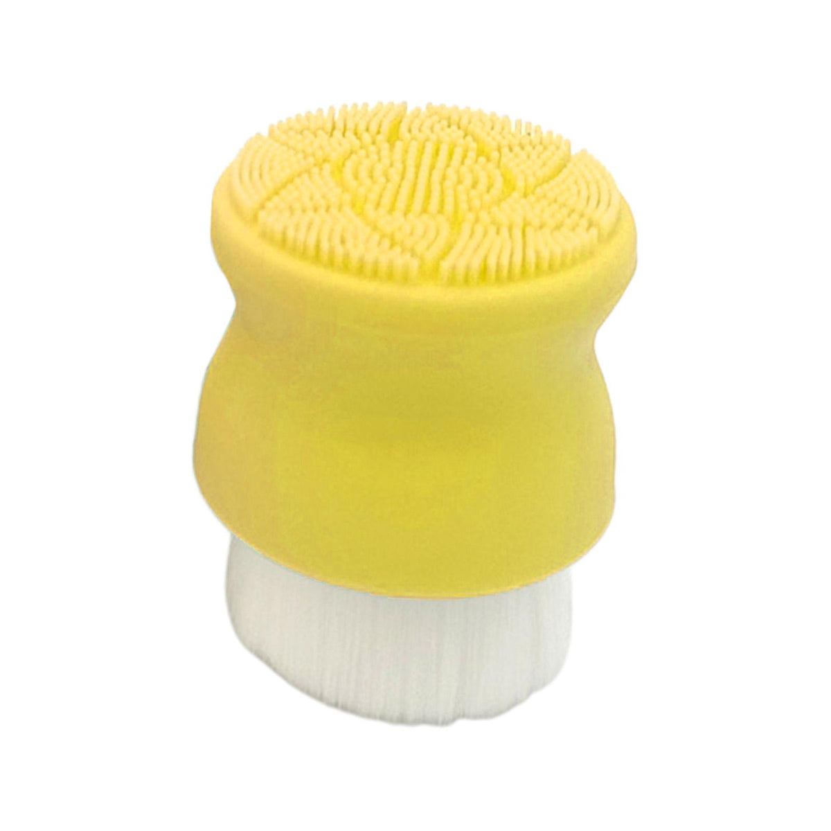 Maxbell Manual Face Washing Brush Soft Bristle and Exfoliating Silicone Pad Yellow