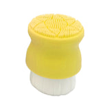 Maxbell Manual Face Washing Brush Soft Bristle and Exfoliating Silicone Pad Yellow