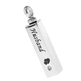 Maxbell Stainless Steel Cube Urn Memorial Ash Keepsake Cremation Pendant Husband