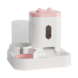 Maxbell 2 in 1 Automatic Pet Feeder Large Capacity Practical Cat Food Dog Water Bowl Pink
