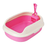 Maxbell Litter Box Bedpan Semi Enclosed Kitten Potty Toilet Durable Kitty Litter Pan Pink red