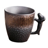 Maxbell Pottery Coffee Mugs 86ml Drinkware Hot Chocolate Mug for Home Wedding Office gold and black