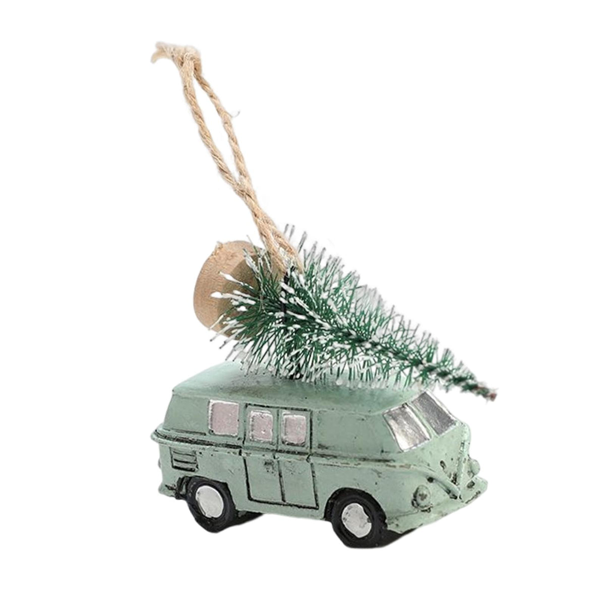 Maxbell Mini Resin Christmas Tree Ornaments Car Pendant Figurines Decor Miniature 5.5cmX2cmX4.5cm Green