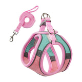 Maxbell Cat Harness and Leash Set Escape Proof Lightweight Soft Padded Kitty Harness L Pink and Green
