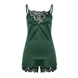 Max Women Ladies Sexy Lace Satin Sleepwear Cami Top and Shorts Pajama Set S