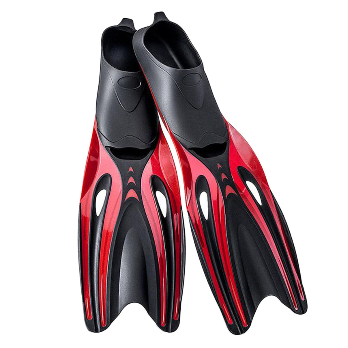 Maxbell Adult Diving Fin Full Foot Flippers Water Sports Beginner Swim Snorkeling Red Black S