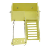 Maxbell Wooden Platform Swing and Ladder Set for Mouse Chinchilla Rat Gerbil Yellow