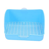 Maxbell Rabbit Litter Box Pet Pan with Grid Toilet Potty for Rabbit Chinchilla Cage Blue