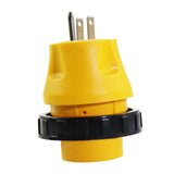 Maxbell RV Electrical Locking Adapter 15A Male to 30A Female Locking Plug Connector