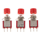 Maxbell 3 Pieces 6mm Toggle Switch Reset Button DS-612 Red Cap Reset Button C-NO-NC