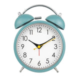 Maxbell 4 inch Twins Alarm Clock Silent with Backlight for Bedside Students Blue