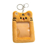 Maxbell Plush Keychain Holder Plush Protective Case Photocard Holder for Household Yellow Tiger