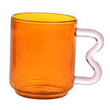 Maxbell Colorful Glass Mug Breakfast Drink Mug 15oz for Milk Water Office