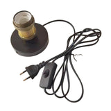 Maxbell Light Sockets Base with Cord and on Off Switch with EU Plug Metal Lamp Base