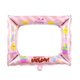 Maxbell Rectangle Aluminum Foil Balloon for Birthday Party Photo Props Pink