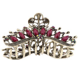 Max Women Large Hair Claw Jaw Clip Metal Rhinestones Crystal Hairpin Purple